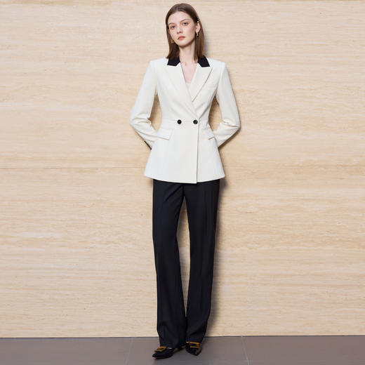 IWY/高级感米白色西装套装女新款春秋气质职业装阔腿裤正装CP2473 商品图3