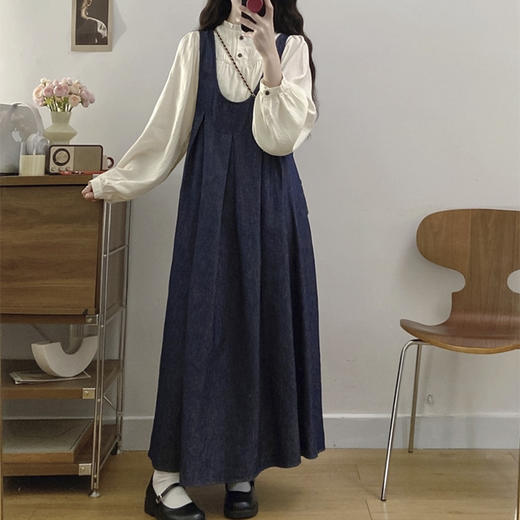 裁缝学苑AQ541法式复古衬衫牛仔背带裙叠穿套装纸样女装样板图纸 商品图1