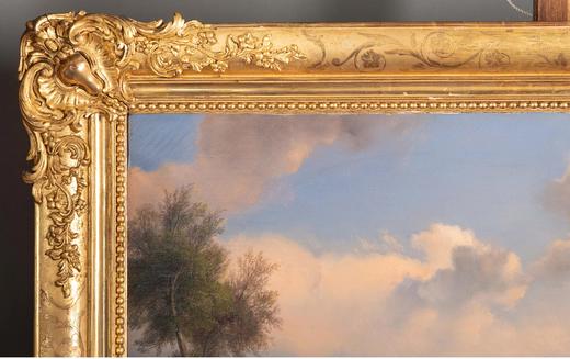 独角鹿西洋古董 法国画家François Edme Ricois签名创作风景主题布面油画客厅装饰画《马雷-马尔利》与《圣日耳曼昂莱台地》 商品图1