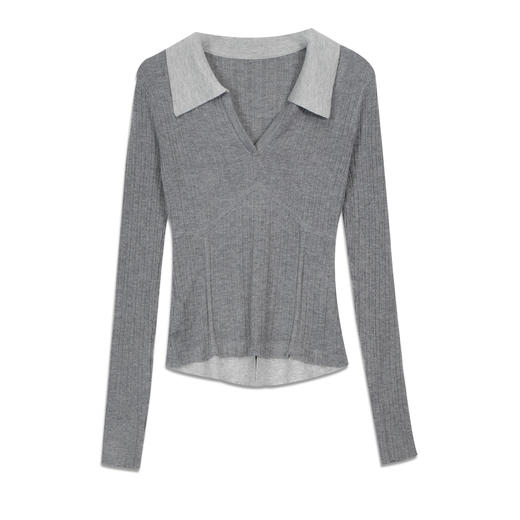 极简撞色翻领针织衫-纪念日百货门店同款164294164 商品图4