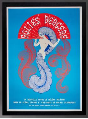 独角鹿西洋古董 1974年法国装饰艺术巨匠Erté设计出品Folies Bergère女神游乐厅定制款收藏级原版海报