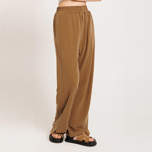 weyo新款百搭女装休闲舒适宽松高腰系带直筒阔腿裤880041、880042 商品图4