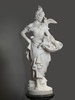 独角鹿西洋古董1887年意大利雕塑家Vittorio Caradossi签名创作女性人物主题大理石雕塑作品《与鸟一起的少女》 商品缩略图0