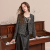 三彩2025冬季新款香风呢大衣短款单面呢外套花边拼接M 商品缩略图2