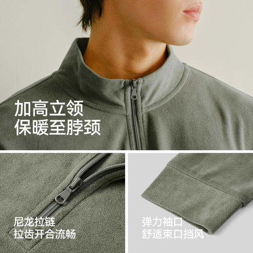 森马长袖T恤男高领发热打底衣轻薄摇粒绒2025冬新款内搭上衣纯色 商品图3