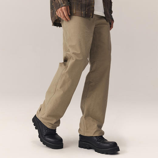 CHINISM赤尘 美式复古卡其色伐木工装裤男秋季重磅直筒男士休闲裤 商品图2
