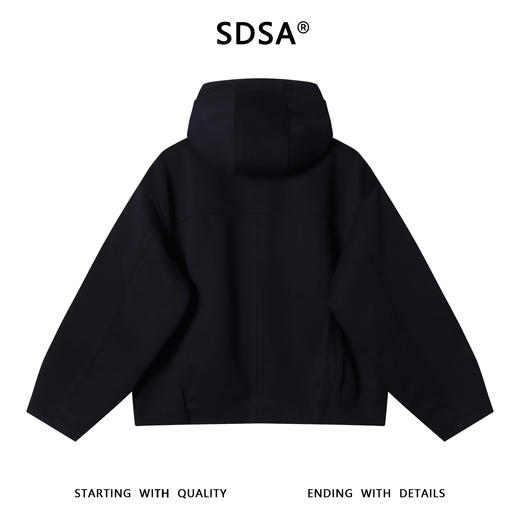 25Y256SDSA男士秋冬新款痞帅男装痞帅纯色铆钉拉链连帽卫衣百搭开衫外套 商品图5