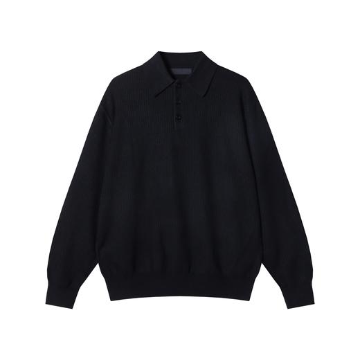 M055SDSA男士秋冬新款痞帅男装潮牌纯色polo翻领针织衫休闲百搭毛衣 商品图1