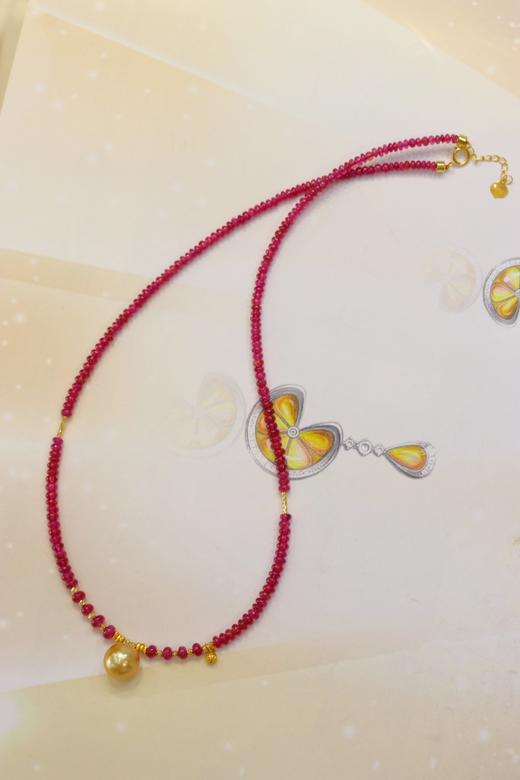 2.5-3.5mm红宝石珠串项链 商品图0