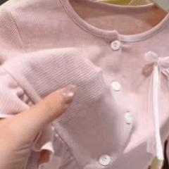 【秒杀】喜林贝尔女童奶油花边开衫 多色可选 商品图1