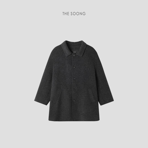 THESOONG|经典纯羊毛手工挑缝强宿双面毛呢大衣外套HWWT7652 商品图0