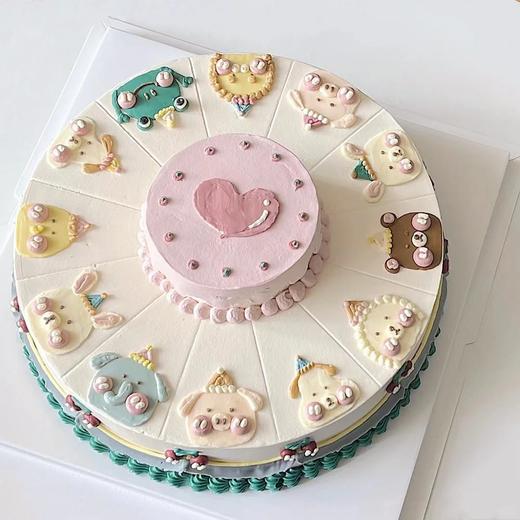 动物卡通手绘蛋糕-低糖处理无添加 商品图0