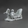 【已售】独角鹿西洋古董 19世纪德国出品丘比特与雄狮驾车主题素胎瓷雕花樽 商品缩略图1