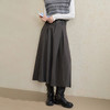 西遇格雷系百褶半身裙女秋季新款气质通勤高腰显瘦A字中长裙H0055236 商品缩略图3