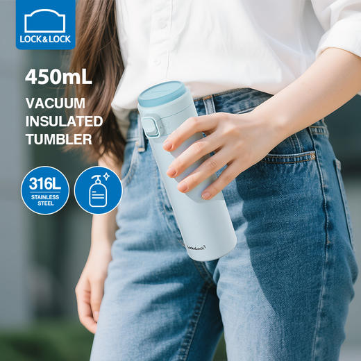 乐扣乐扣（LOCK&LOCK）新款弹盖保温杯 316L不锈钢 保温保冷 LHC3101 商品图1