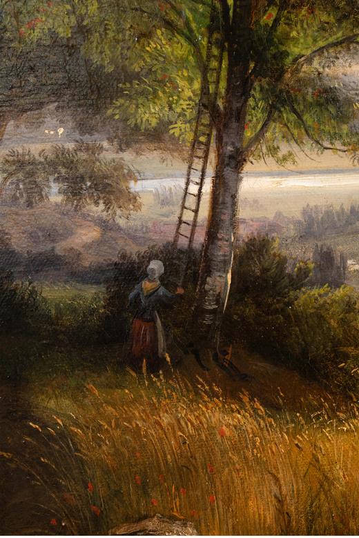 独角鹿西洋古董 法国画家François Edme Ricois签名创作风景主题布面油画客厅装饰画《马雷-马尔利》与《圣日耳曼昂莱台地》 商品图5