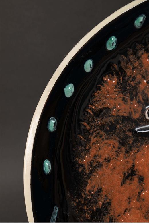 【已售】独角鹿西洋古董 西班牙艺术巨匠与法国Madoura工坊合作出品限量装饰陶盘「Visage dans un ovale 椭圆形的脸」 商品图1