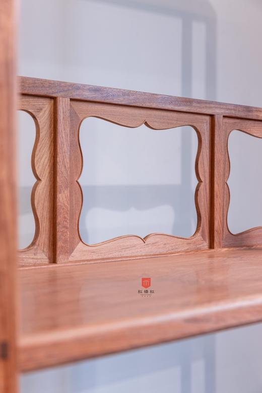 红桥红  家具严选  缅甸花梨(大果紫檀）  【174 三层壸门式圈口栏杆架格】 商品图4