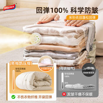 太力免抽气真空压缩袋收纳袋幼儿园被子衣服搬家密封收纳袋立体6件套 商品图3