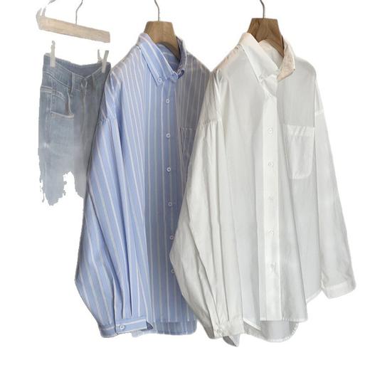 巨巨巨好穿！！显瘦不挑人~2025简约文艺感宽松廓形显瘦长袖衬衫女秋款！ 商品图4