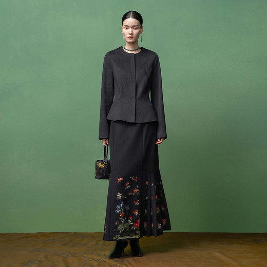 【林栖设计小店】金风玉露系列绵羊毛双面呢外套修身2025秋冬新款上衣女1954058 商品图5