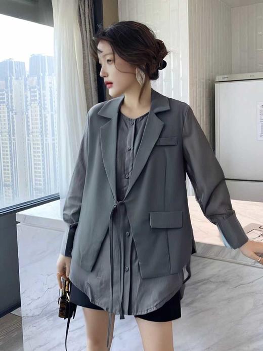 【秋新品）古泥品牌7039 天丝假两件衬衫外套-喜出 商品图0