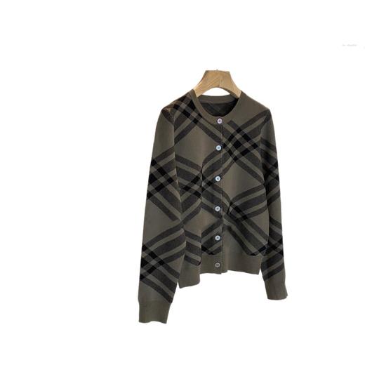 错过就是亏~2025复古拼色菱形格圆领针织开衫女款！ 商品图4