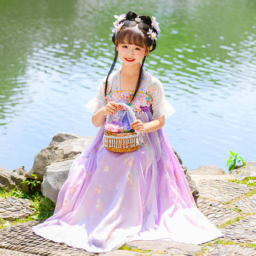 【苏城纪】清仓特价款汉服女童襦裙 花仙子短袖 商品图3
