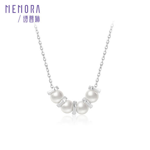 【任选3件599元】贝珠微笑项链 S925银简约时尚ins风项链MEMORA诗普琳YNE01201、YNE01202（线上专供） 商品图2