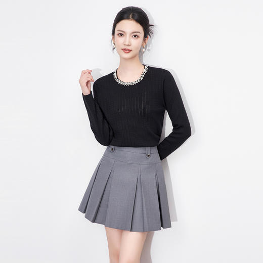 「高货wl」全新升级【铂金会员220/天猫299/差价79】(73347)洛诗琳新款立体麻花针织衫2025秋季百搭遮肉显瘦钉珠上衣 商品图1