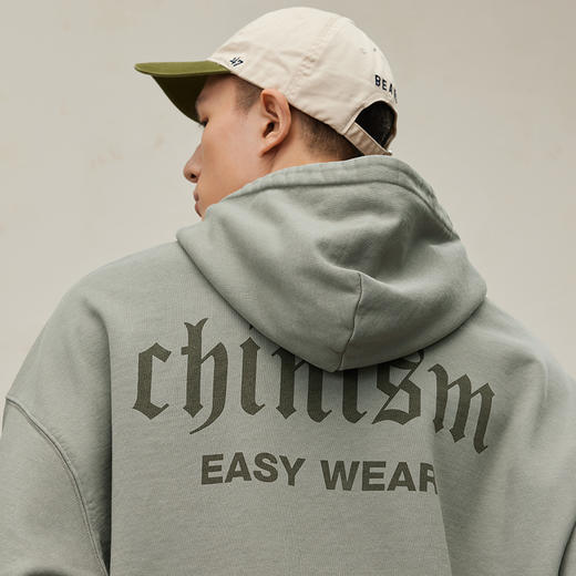 CHINISM CH500G重磅510G海军蓝连帽卫衣男秋季款潮流水洗做旧帽衫 商品图3