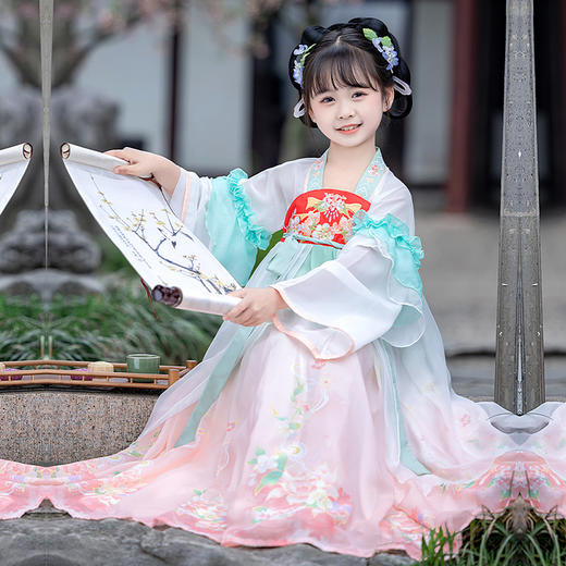 【苏城纪】清仓特价款汉服女童襦裙 荷韵 商品图2
