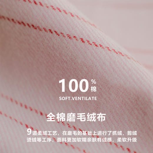 2025秋新款！纯棉磨毛条纹可爱长耳兔卡通宽松家居服 全棉睡衣套装冬季女士 商品图2