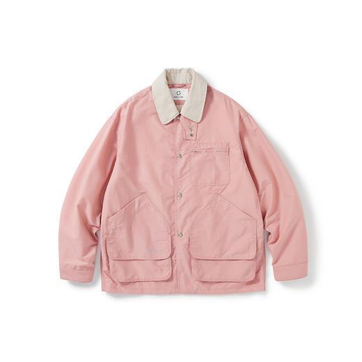 WHEELS and WIND 男女中性款防泼水猎装夹克 灯芯绒翻领拼接外套 商品图0