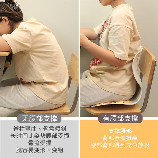 【儿童成人坐姿矫正椅子】坐垫靠背一体 人体工学座椅靠垫 护腰久坐神器  商品图1