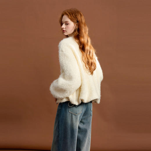 【绵羊毛】三彩2025冬季新款休闲毛呢外套毛绒单面呢宽松M 商品图1