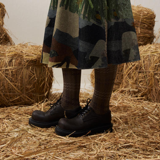 谜底小腿袜2025冬季新品复古学院感格纹明暗交织袜子女254MQ1960 商品图3