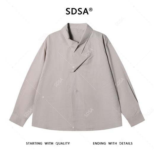 SDSA男士秋冬新款痞帅男装简约纯色单排扣长袖衬衫宽松韩版衬衣 商品图0