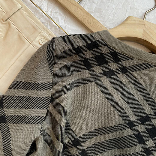 错过就是亏~2025复古拼色菱形格圆领针织开衫女款！ 商品图3