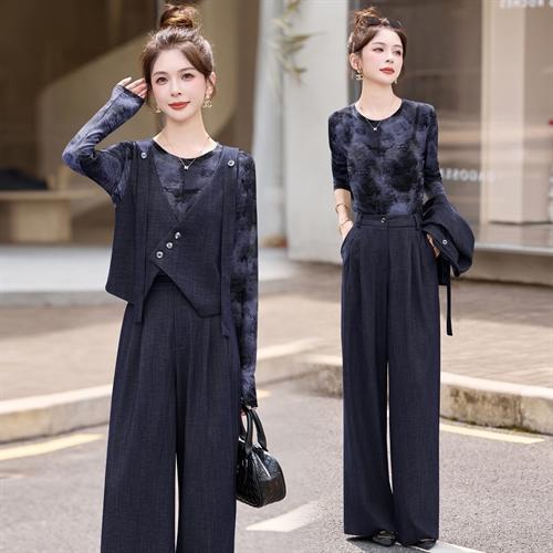 HR SNX3168韩版拼接钉珠设计感小香风套装 商品图2