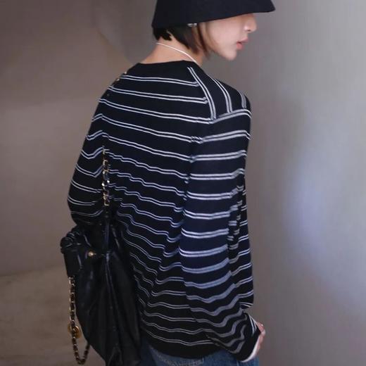 Steve Sandro桑蚕丝羊毛条纹上衣｜一穿就是氛围感，减龄又气质【7-10天发货】 商品图4