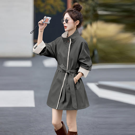 立领风衣外套，休闲洋气收腰显瘦外套HR-MUZL8078 商品图3