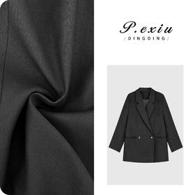 PanYiXiu/潘依绣羊毛经典戗驳领极简廓形高级感西装外套 W-63310