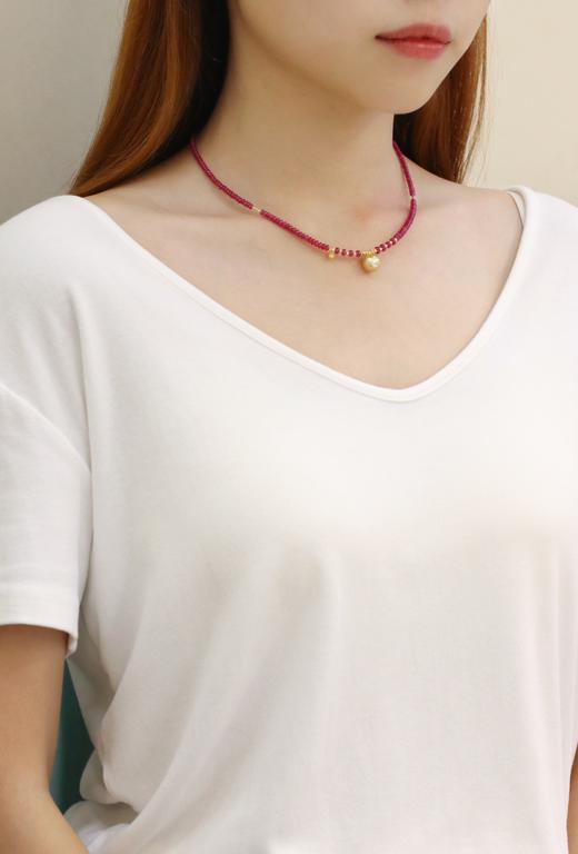2.5-3.5mm红宝石珠串项链 商品图5