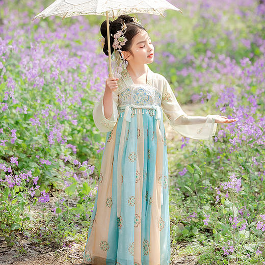 【苏城纪】新款-国风配色汉服女童襦裙 芍药 商品图2