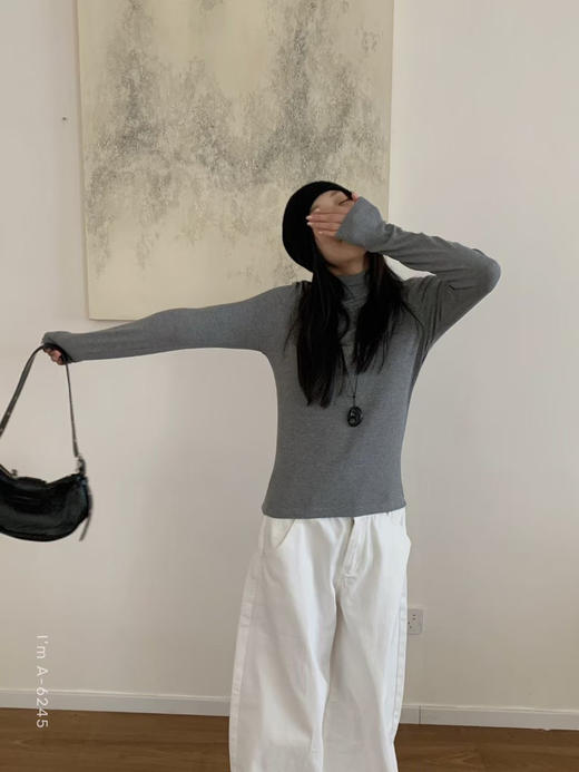 送项链！2025秋新款！糯糯小高领自由T长袖 休闲打底秋冬叠穿百搭外穿上衣女 商品图2