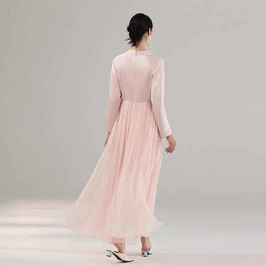 【林栖设计小店】【手工串珠】生活在左绣花连衣裙拼飞片2025秋季新款国风改良襦裙T1953333 商品图4