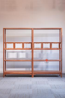 红桥红  家具严选  缅甸花梨(大果紫檀）  【174 三层壸门式圈口栏杆架格】