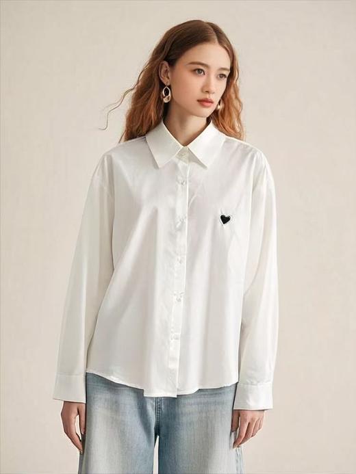 冰点价！仅限11.11！退货勿拍【秋新品】古泥品牌5626 100%棉 爱心刺绣长袖衬衫-喜出 商品图0