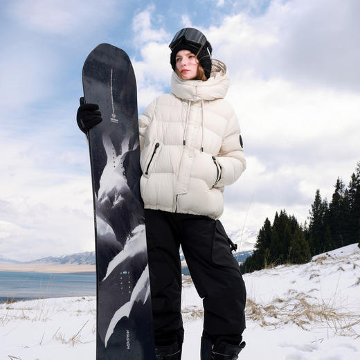 【防水易打理】三彩2025冬新款羽绒服90白鸭绒保暖外套防风连帽M 商品图1